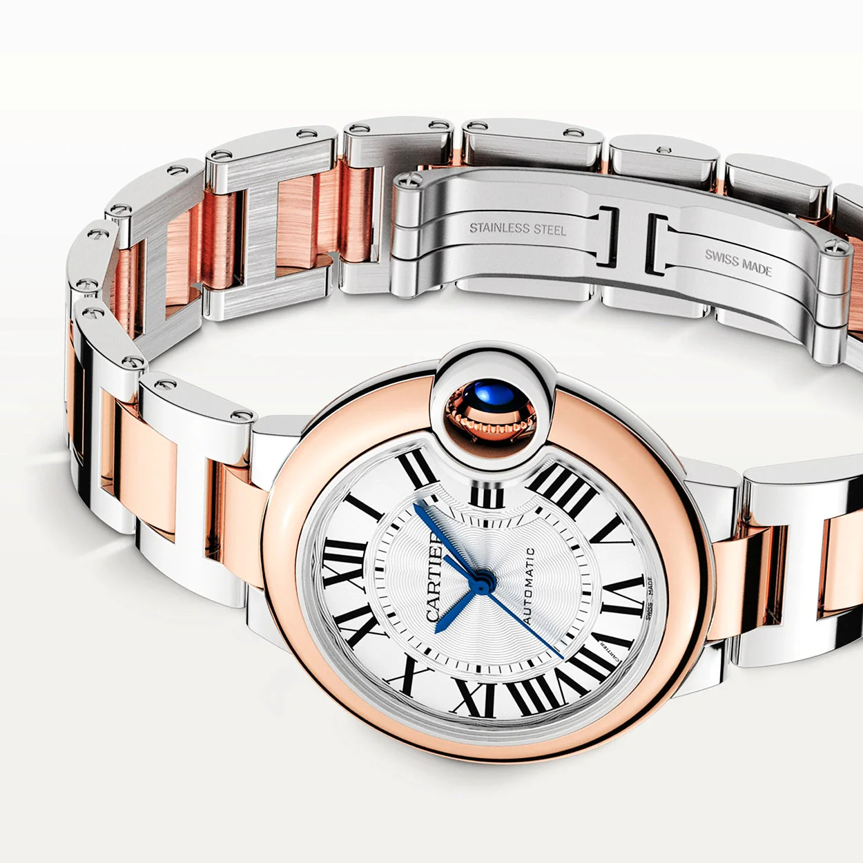 Ballon Bleu de Cartier 33mm 18ct Rose Gold and Steel Watch - Image 4