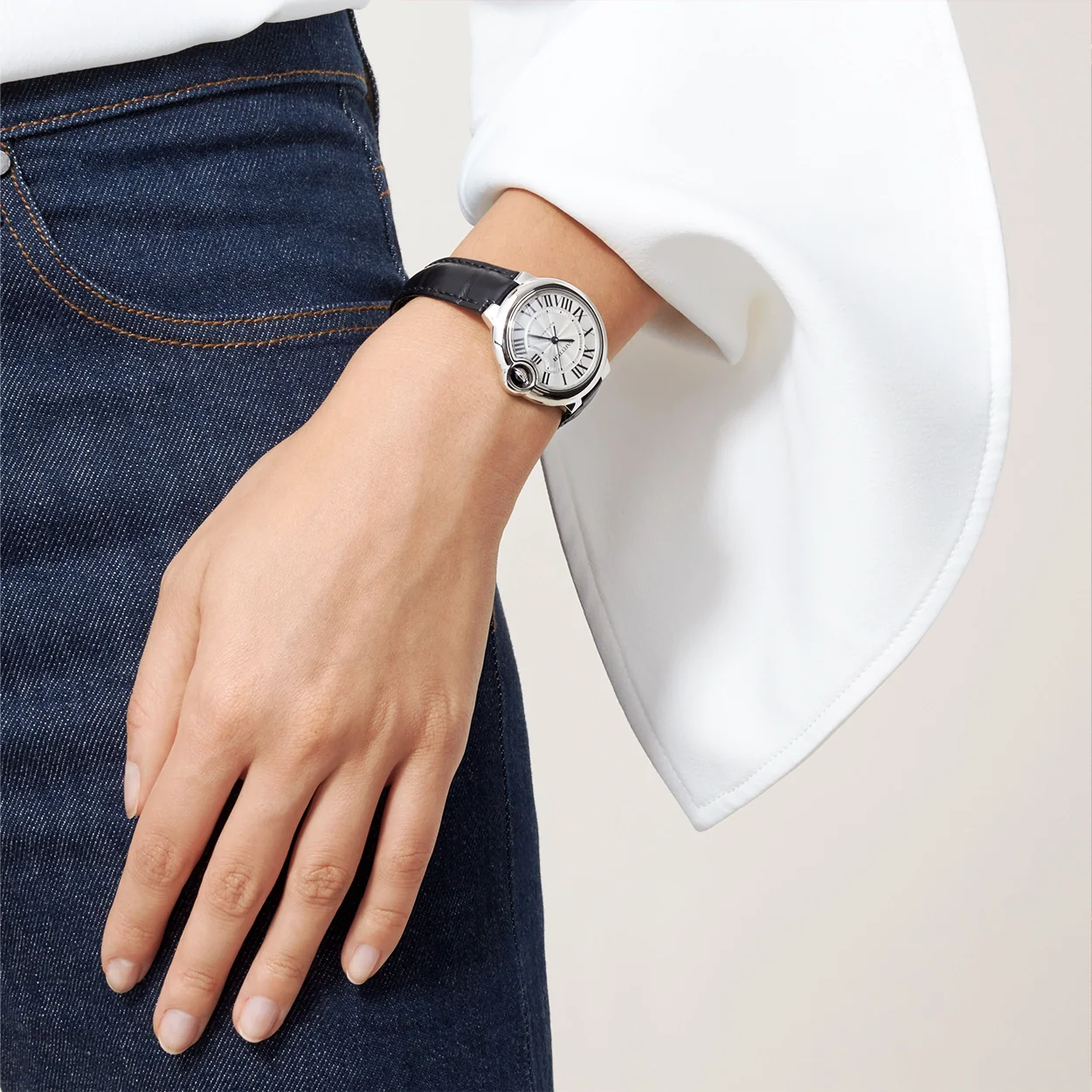 Ballon Bleu de Cartier 33mm Silver Dial Automatic Strap Watch - Image 2