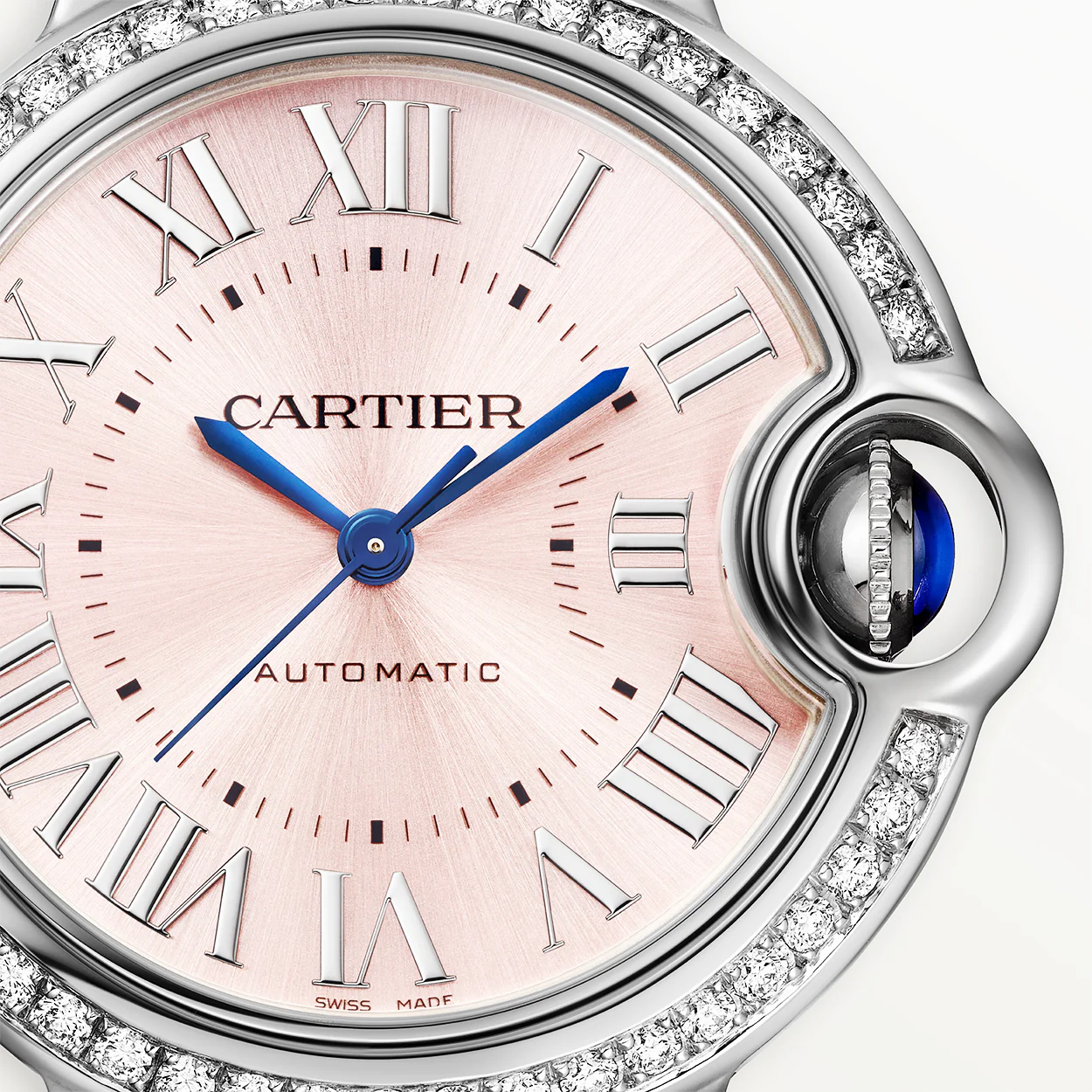Ballon Bleu de Cartier 33mm Pink Dial Diamond Bezel Watch - Image 4