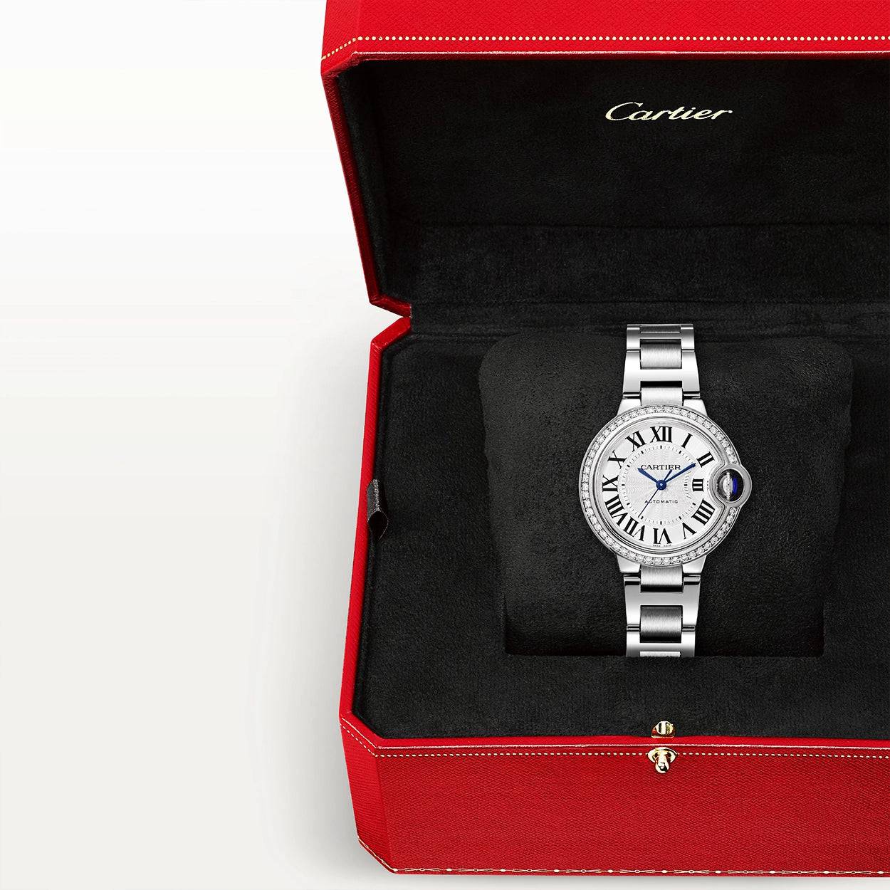 Ballon Bleu de Cartier 33mm Silver Dial Diamond Set Bezel Watch - Image 7