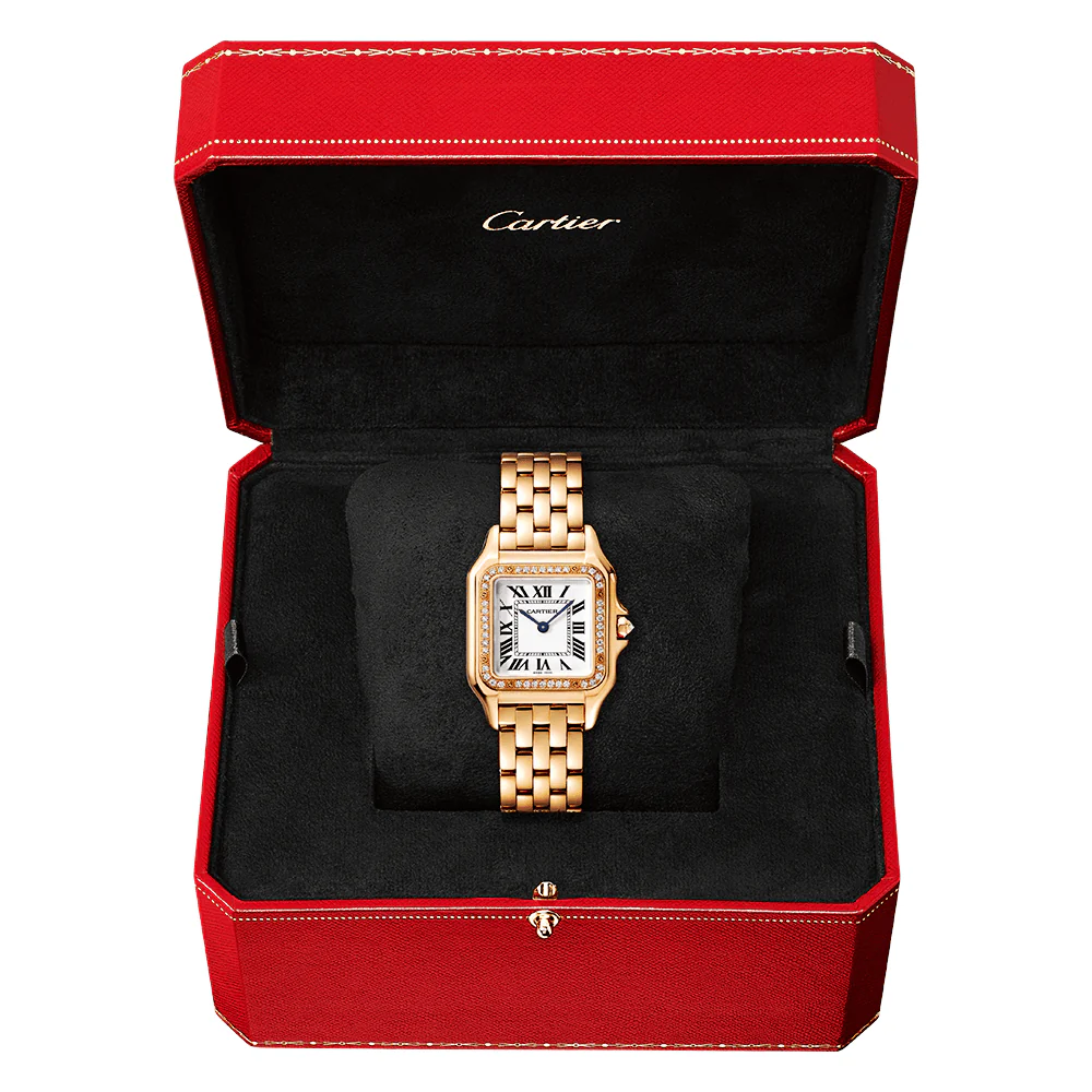 Panthère de Cartier Medium 18ct Rose Gold Diamond Set Watch - Image 3