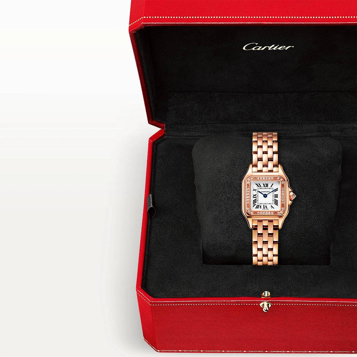 Panthère de Cartier Small 18ct Rose Gold Diamond Set Watch - Image 6