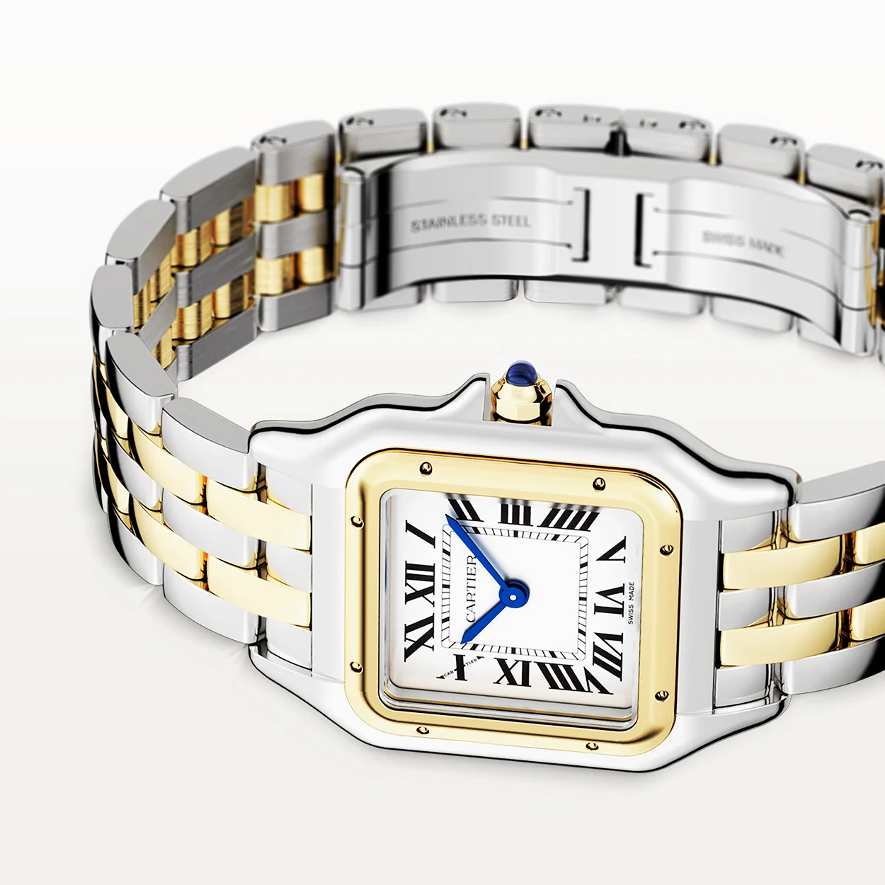 Panthère de Cartier Medium 18ct Yellow Gold & Steel Ladies Bracelet Watch - Image 4