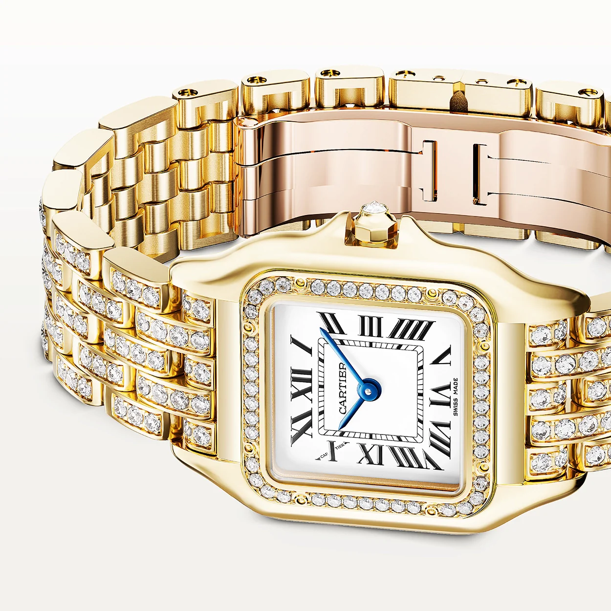 Panthère de Cartier Medium 18ct Yellow Gold Full Diamond Set Watch - Image 4