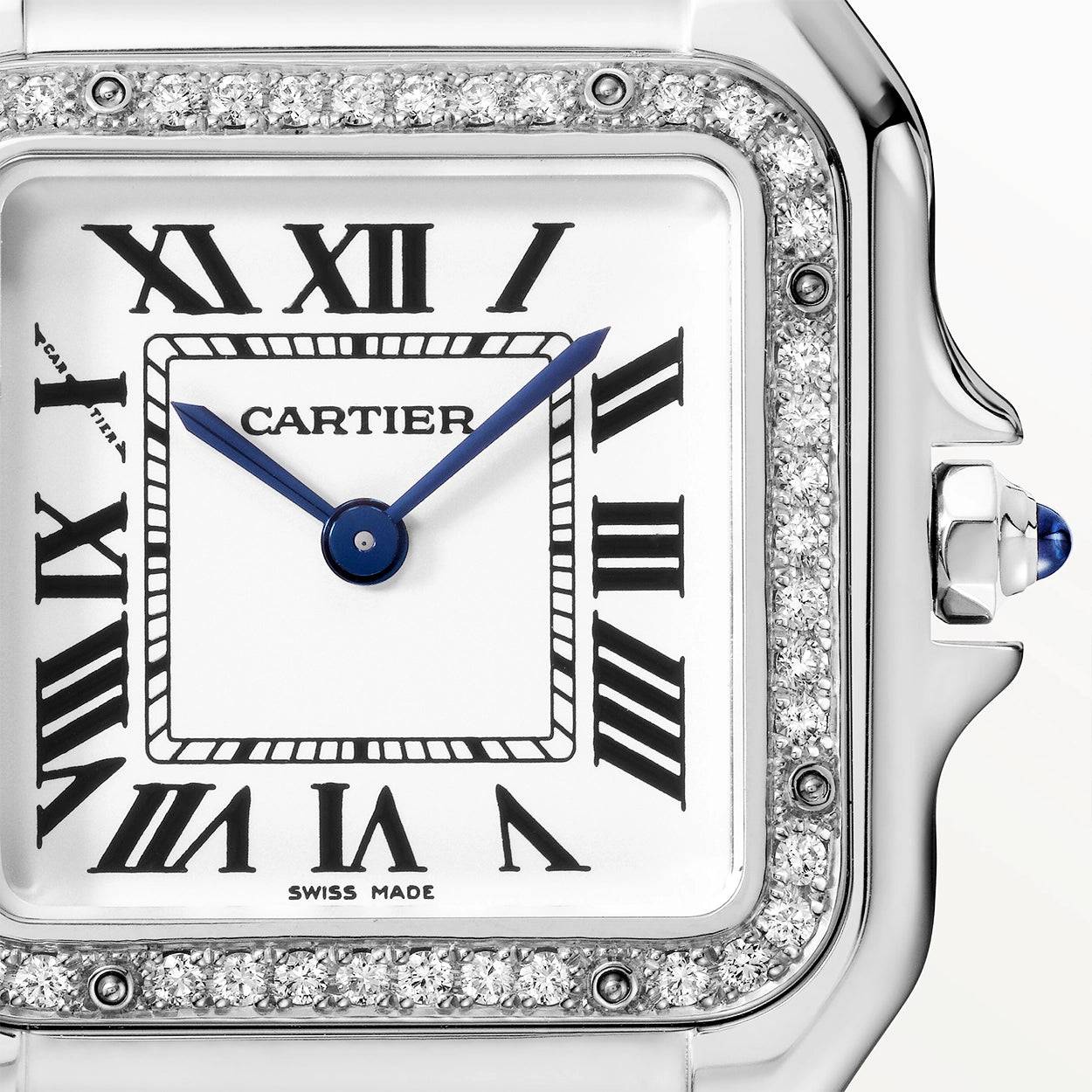 Panthère de Cartier Medium Steel Diamond Bezel Watch Steel Strap - Image 3