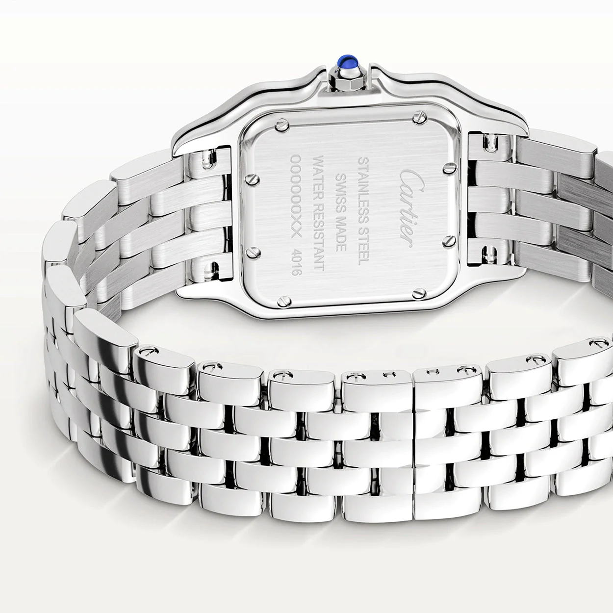 Panthère de Cartier Medium Steel Diamond Bezel Watch Steel Strap - Image 5