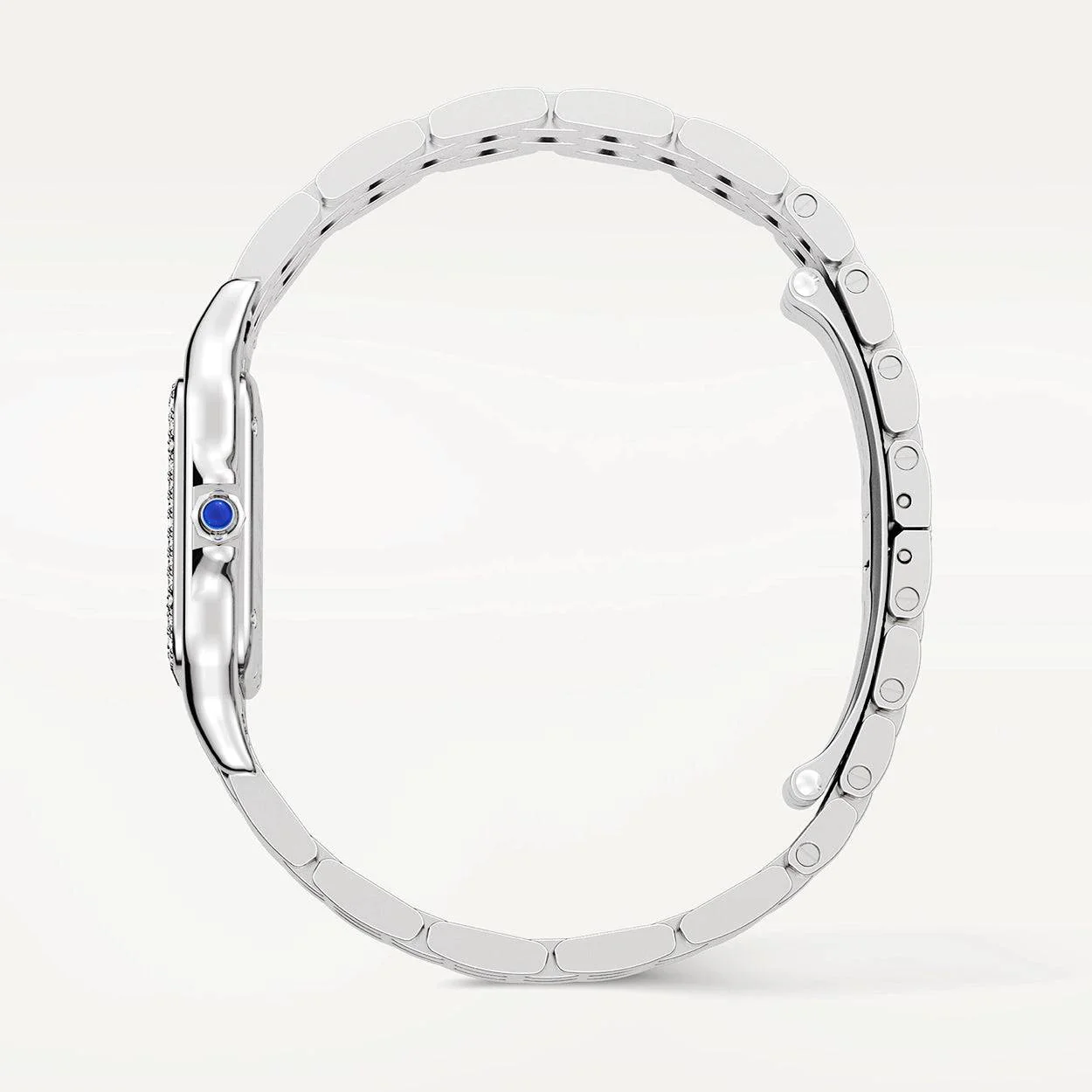 Panthère de Cartier Medium Steel Diamond Bezel Watch Steel Strap - Image 6