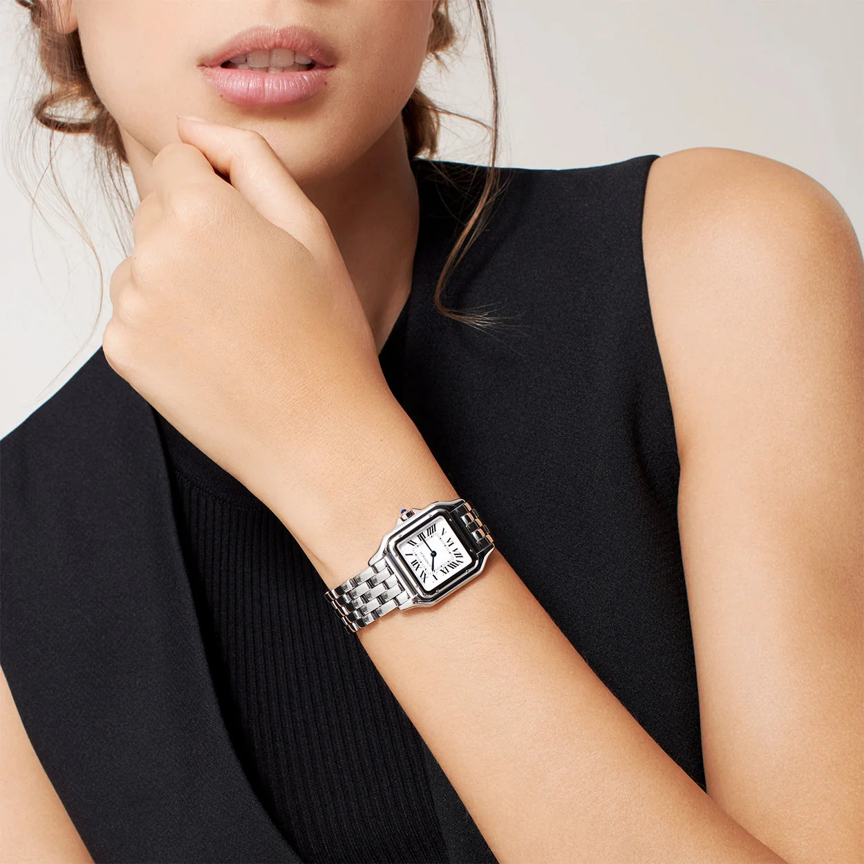 Panthère de Cartier Medium Steel Ladies Bracelet Watch - Image 2