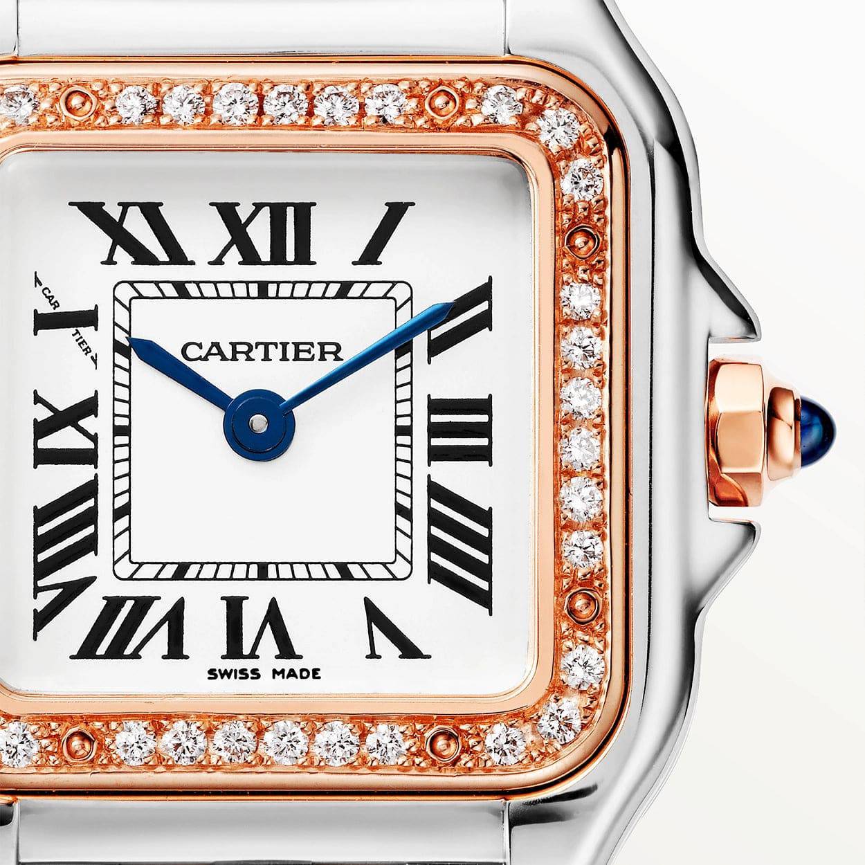 Panthère de Cartier Small 18ct Rose Gold & Steel Diamond Bezel Watch - Image 3