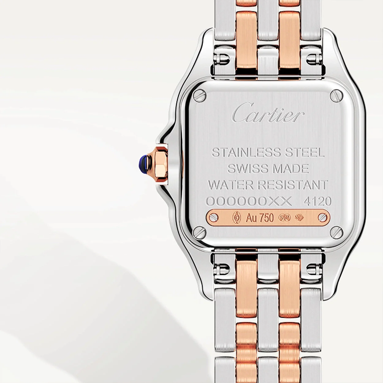 Panthère de Cartier Small 18ct Rose Gold & Steel Diamond Bezel Watch - Image 5
