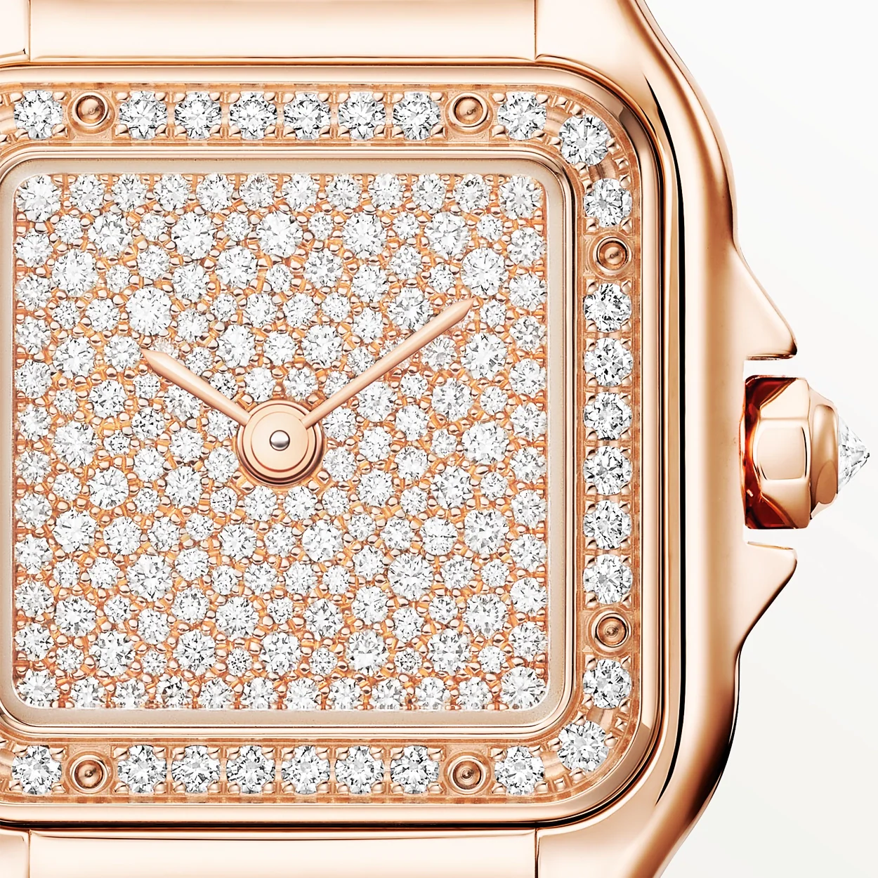 Panthère de Cartier Small 18ct Rose Gold Full Diamond Set Bracelet Watch - Image 2