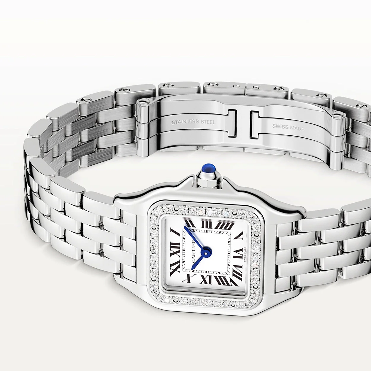 Panthère de Cartier Small Steel Diamond Bezel Watch - Image 4