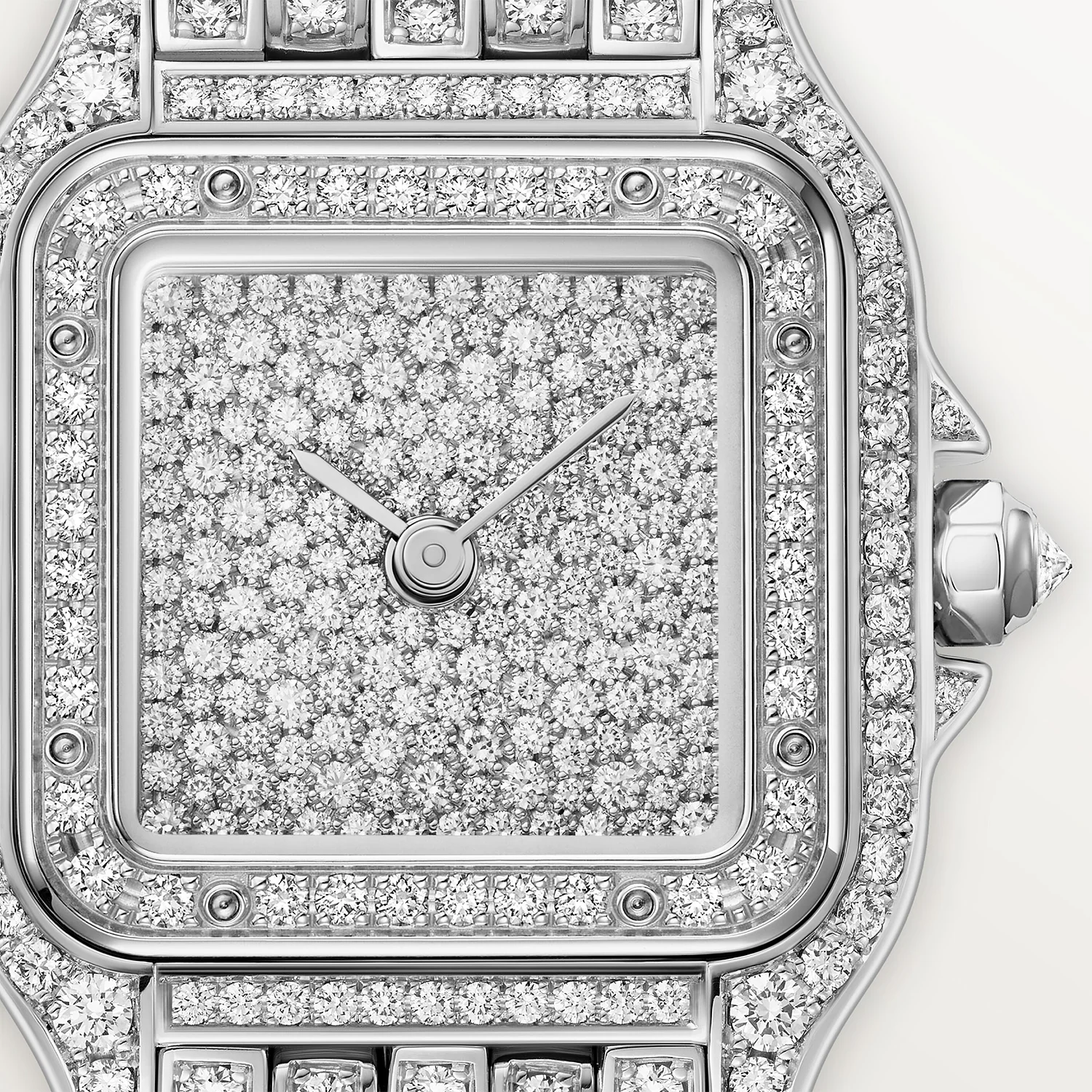 Panthère de Cartier 18ct White Gold Full Diamond Set Bracelet Watch - Image 2