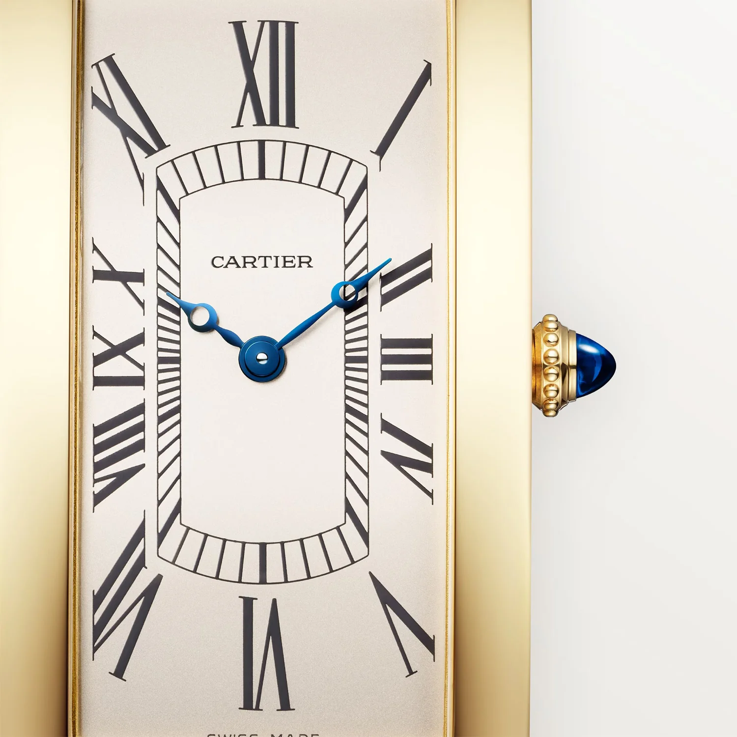 Privé Tank Cintrée 18ct Yellow Gold Leather Strap Watch - Image 2