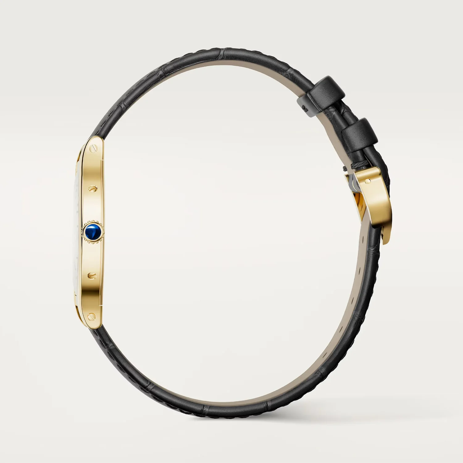 Privé Tank Cloche 18ct Yellow Gold Leather Strap Watch - Image 4