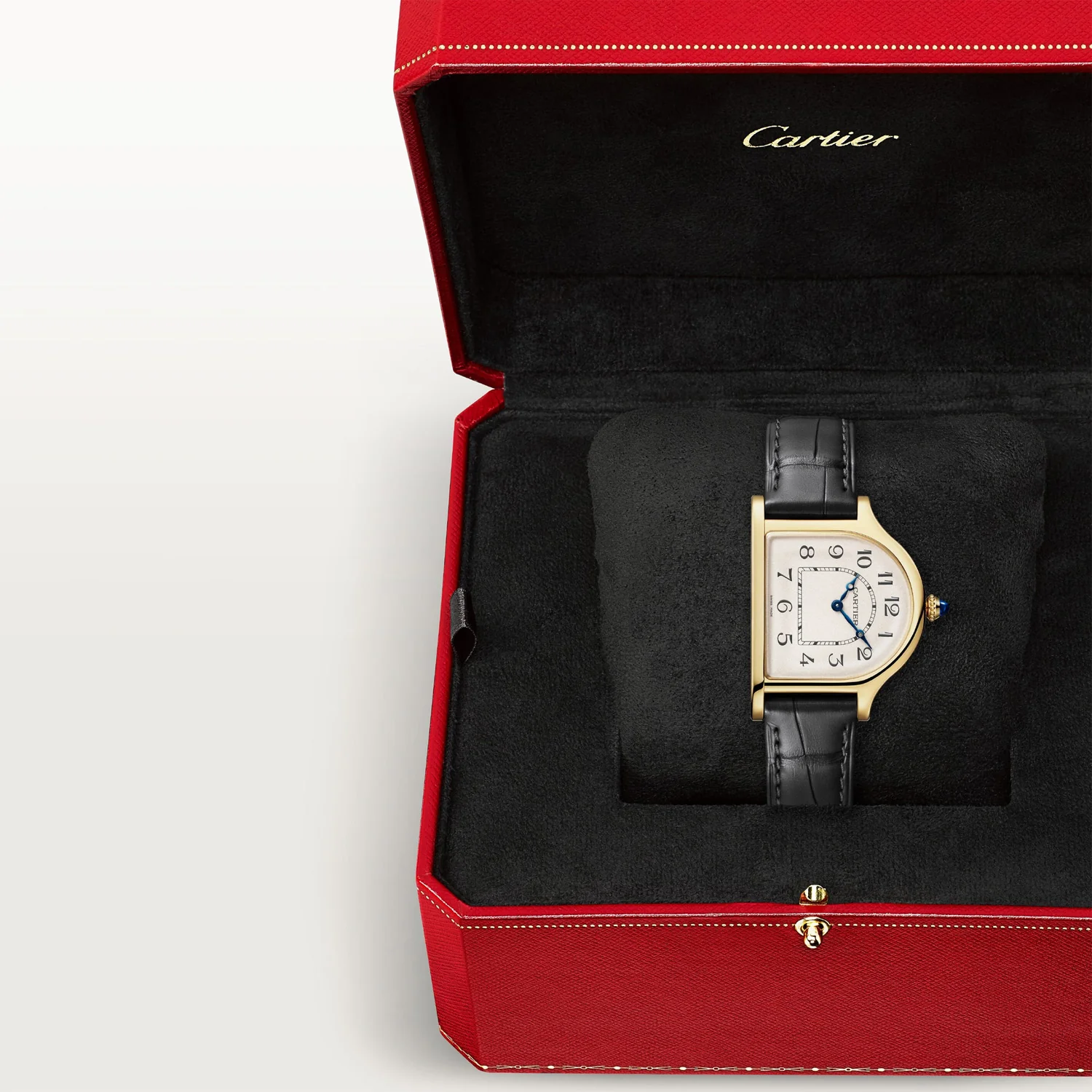 Privé Tank Cloche 18ct Yellow Gold Leather Strap Watch - Image 6