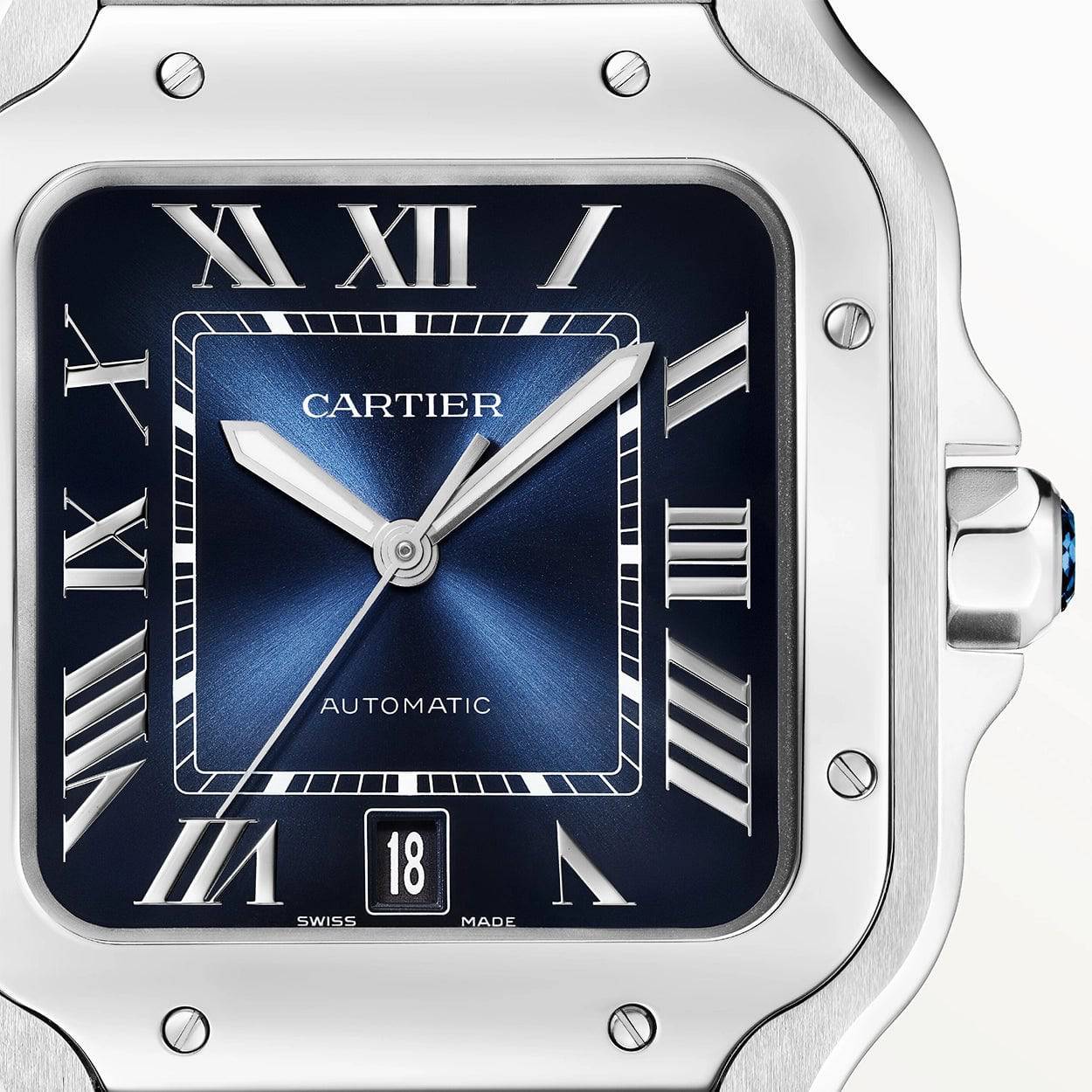 Santos de Cartier Large Blue Dial Automatic Steel Watch - Image 3