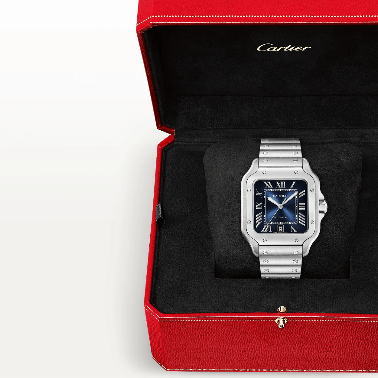 Santos de Cartier Large Blue Dial Automatic Steel Watch - Image 8