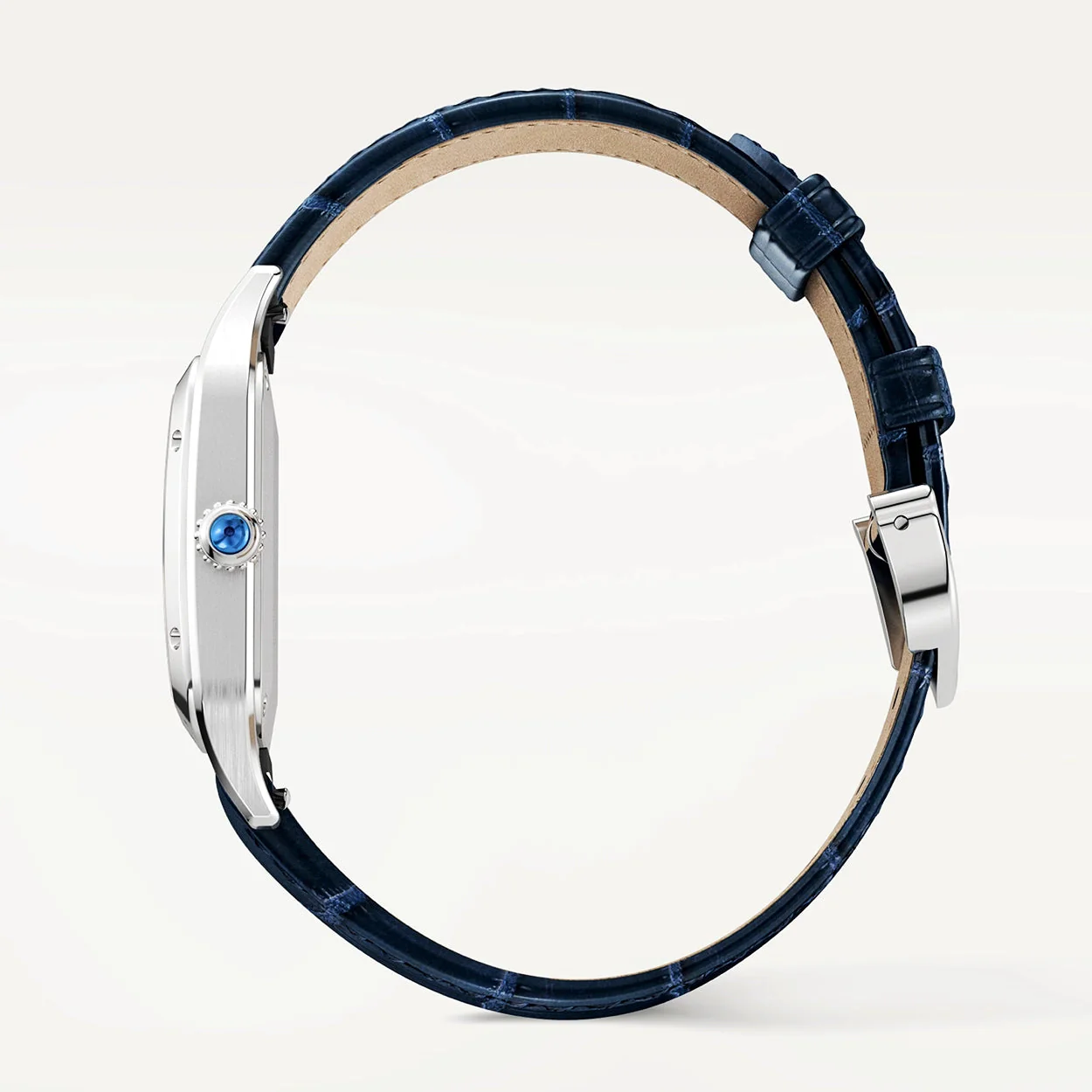 Santos-Dumont Small Steel Leather Strap Watch - Image 6