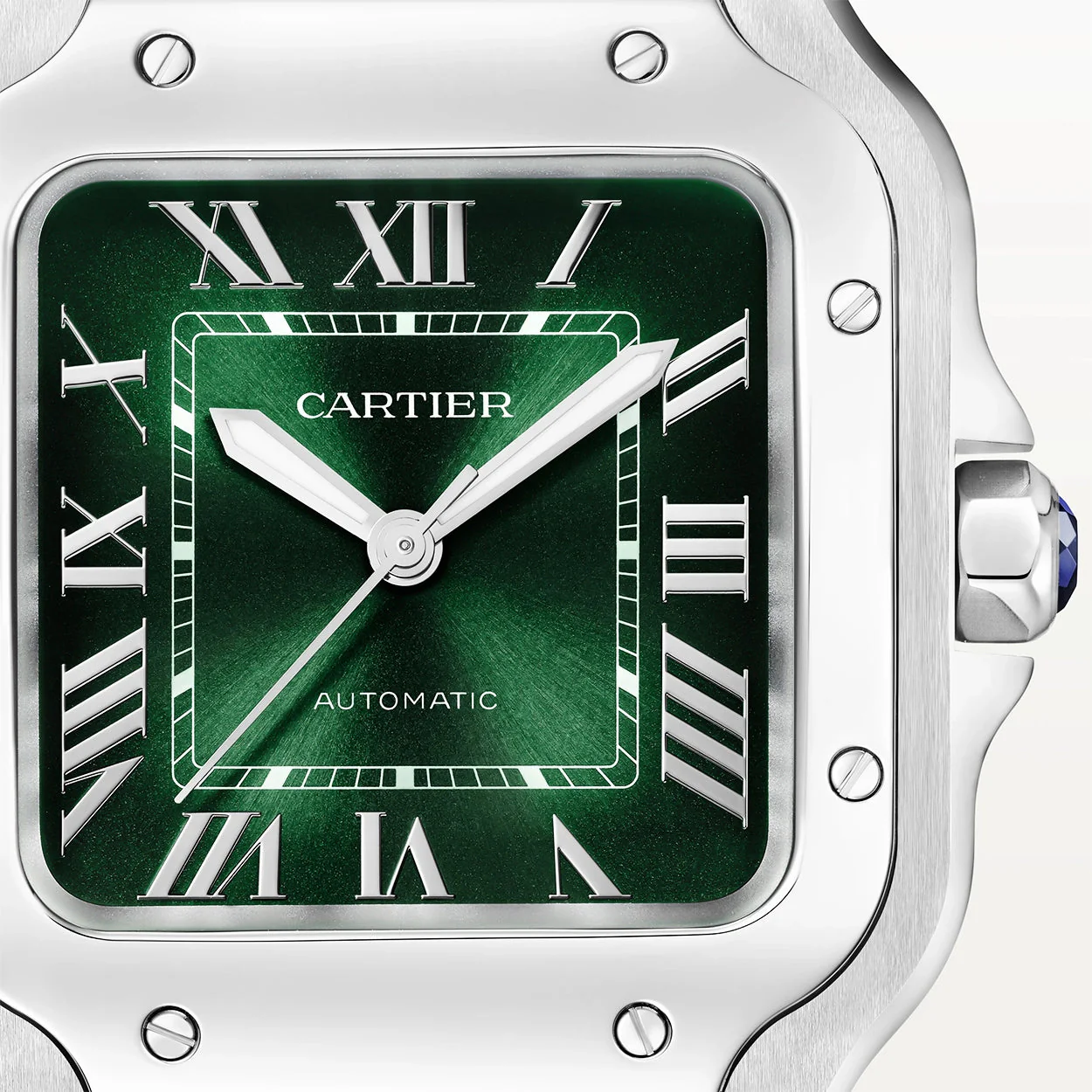 Santos de Cartier Medium Smoky Green Dial Automatic Bracelet/Strap Watch - Image 3