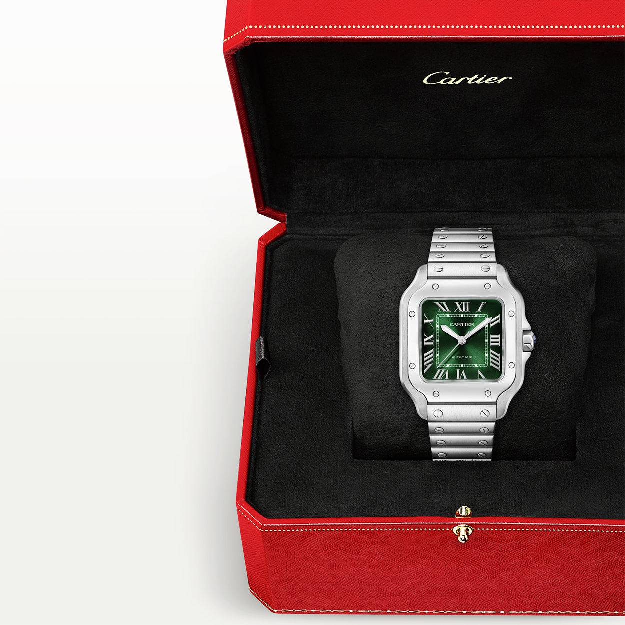 Santos de Cartier Medium Smoky Green Dial Automatic Bracelet/Strap Watch - Image 7