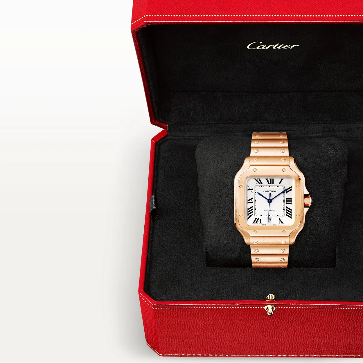 Santos de Cartier Large Automatic 18ct Rose Gold Bracelet Watch - Image 5