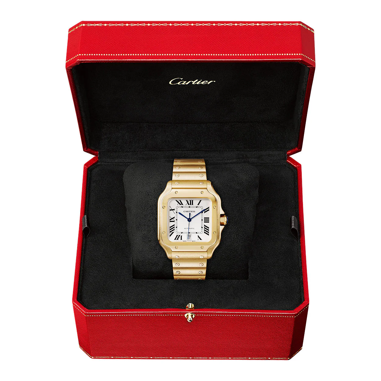 Santos de Cartier Large Automatic 18ct Yellow Gold Bracelet Watch - Image 5