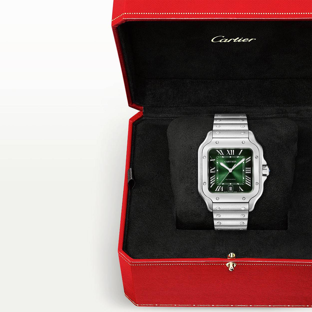 Santos de Cartier Large Smoky Green Dial Automatic Bracelet/Strap Watch - Image 5
