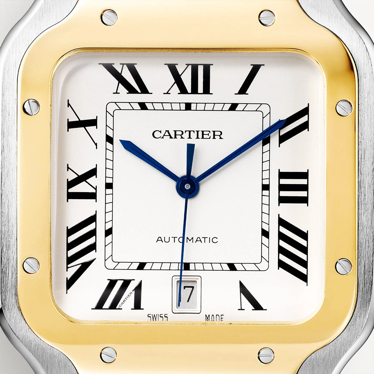 Santos de Cartier Large Steel & 18ct Yellow Gold Bracelet/Strap Watch - Image 3