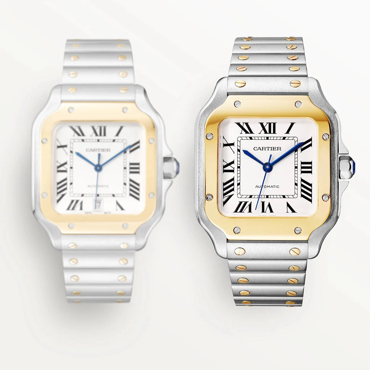 Santos de Cartier Large Steel & 18ct Yellow Gold Bracelet/Strap Watch - Image 7