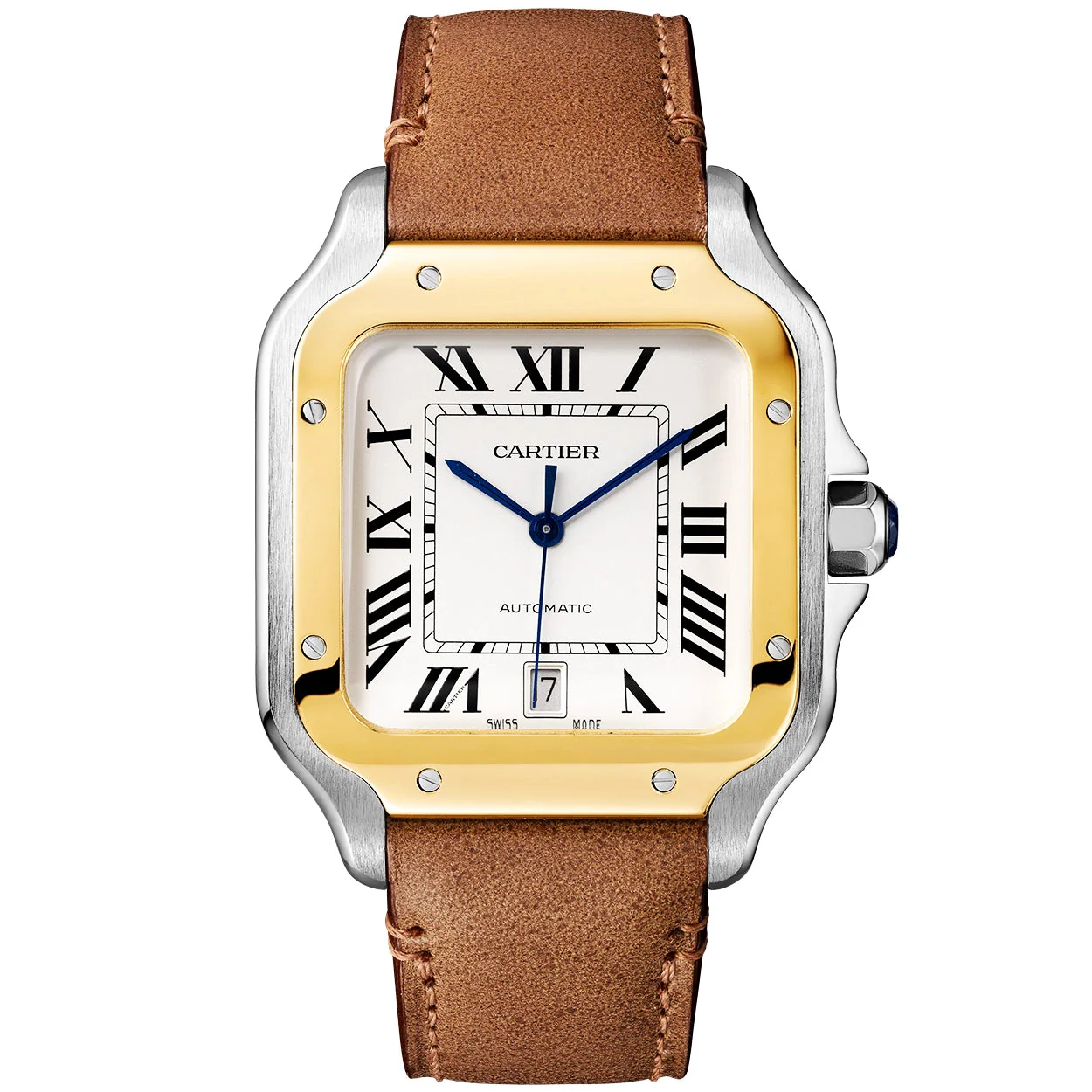 Santos de Cartier Large Steel & 18ct Yellow Gold Bracelet/Strap Watch - Image 8