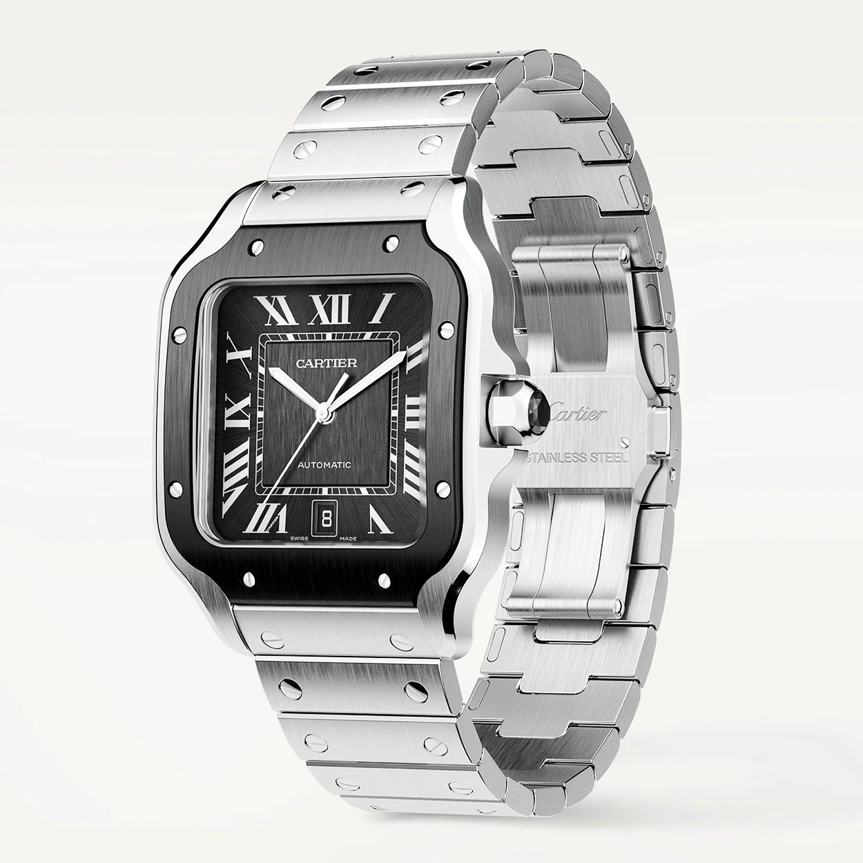 Santos de Cartier Large Steel & ADLC Grey Dial Men's Automatic Watch - Image 4