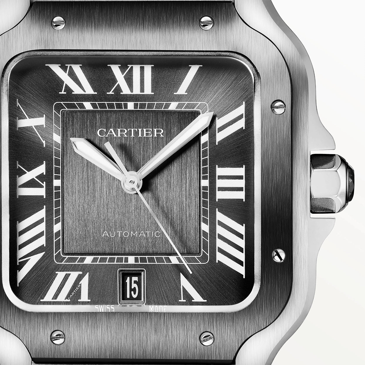 Santos de Cartier Large Steel & ADLC Grey Dial Men's Automatic Watch - Image 6