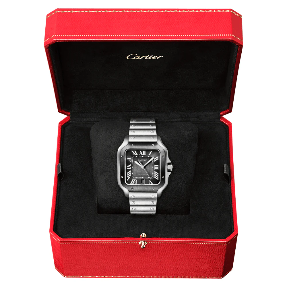 Santos de Cartier Large Steel & ADLC Grey Dial Men's Automatic Watch - Image 9