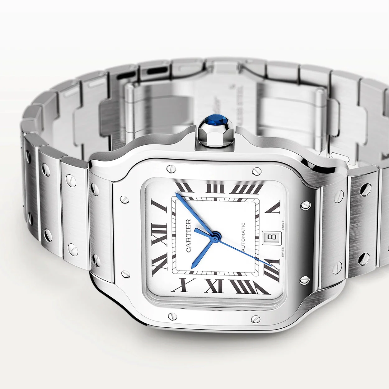 Santos de Cartier Large Steel Bracelet/Strap Watch - Image 4