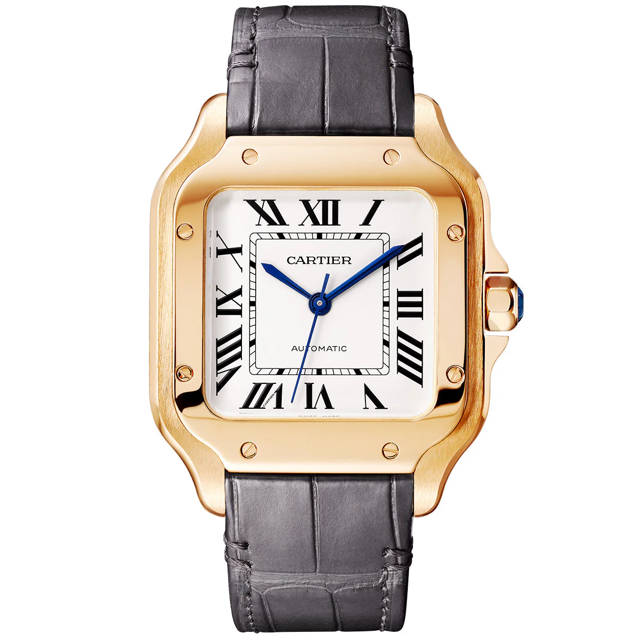 Santos de Cartier Medium Automatic 18ct Rose Gold Bracelet Watch - Image 6