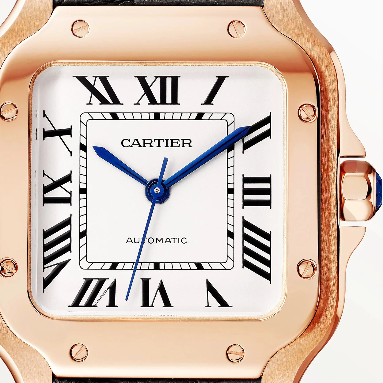 Santos de Cartier Medium Automatic 18ct Rose Gold Watch - Image 2