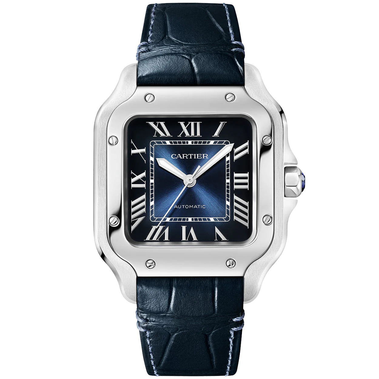 Santos de Cartier Medium Blue Dial Automatic Bracelet/Strap Watch - Image 5
