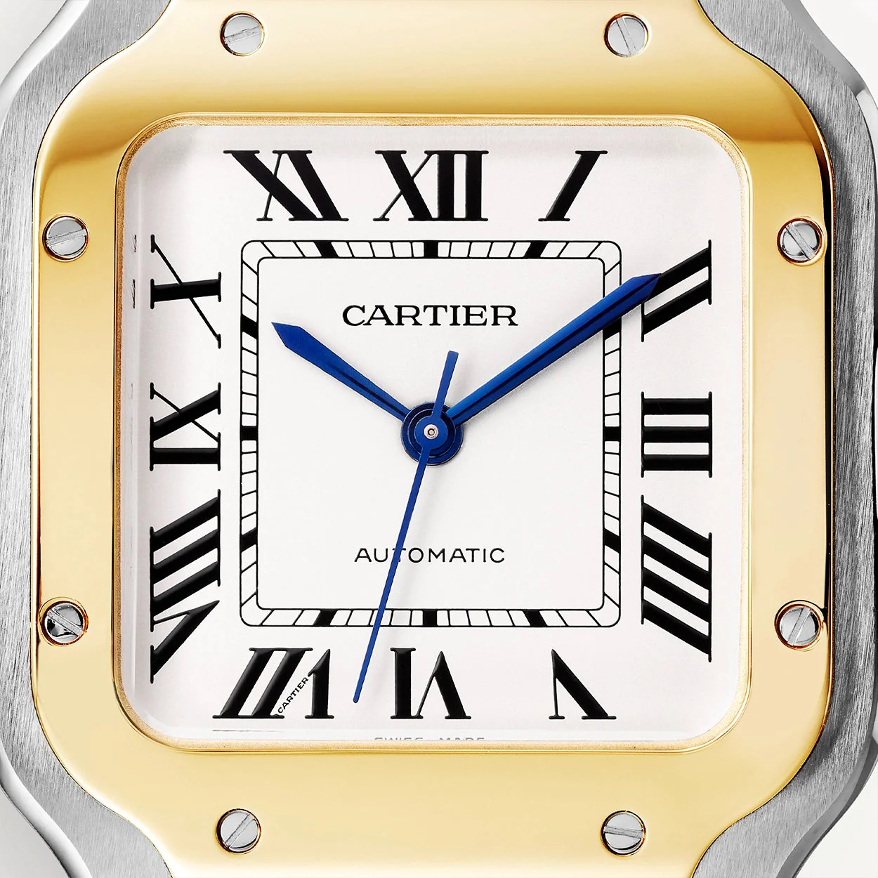 Santos de Cartier Medium Steel & 18ct Yellow Gold Bracelet/Strap Watch - Image 4