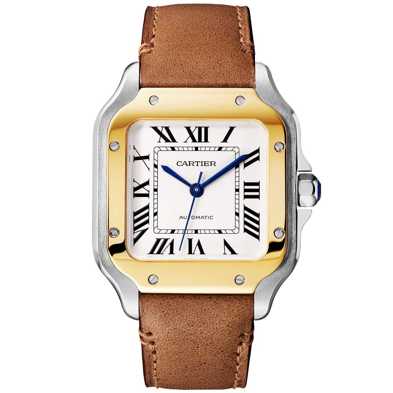 Santos de Cartier Medium Steel & 18ct Yellow Gold Bracelet/Strap Watch - Image 8