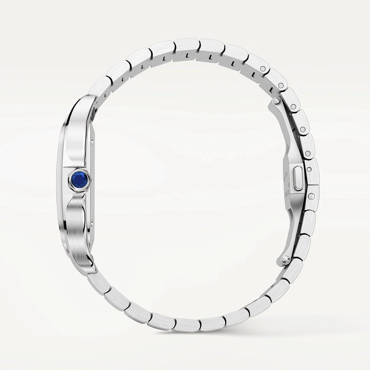 Santos de Cartier Medium Steel Diamond Set Bezel Bracelet/Strap Watch - Image 7