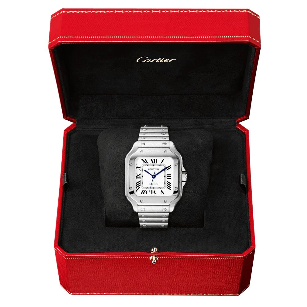 Santos de Cartier Medium Steel Bracelet/Strap Watch - Image 7