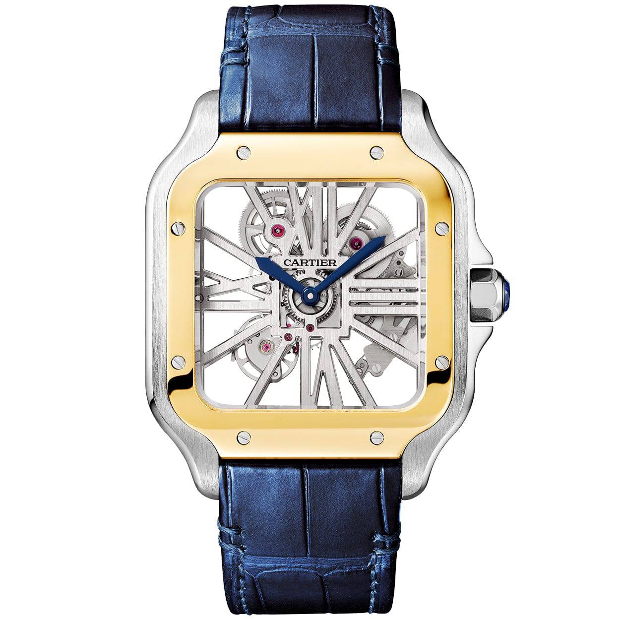 Santos de Cartier Large Skeleton Steel & 18ct Yellow Gold Bracelet Watch - Image 3