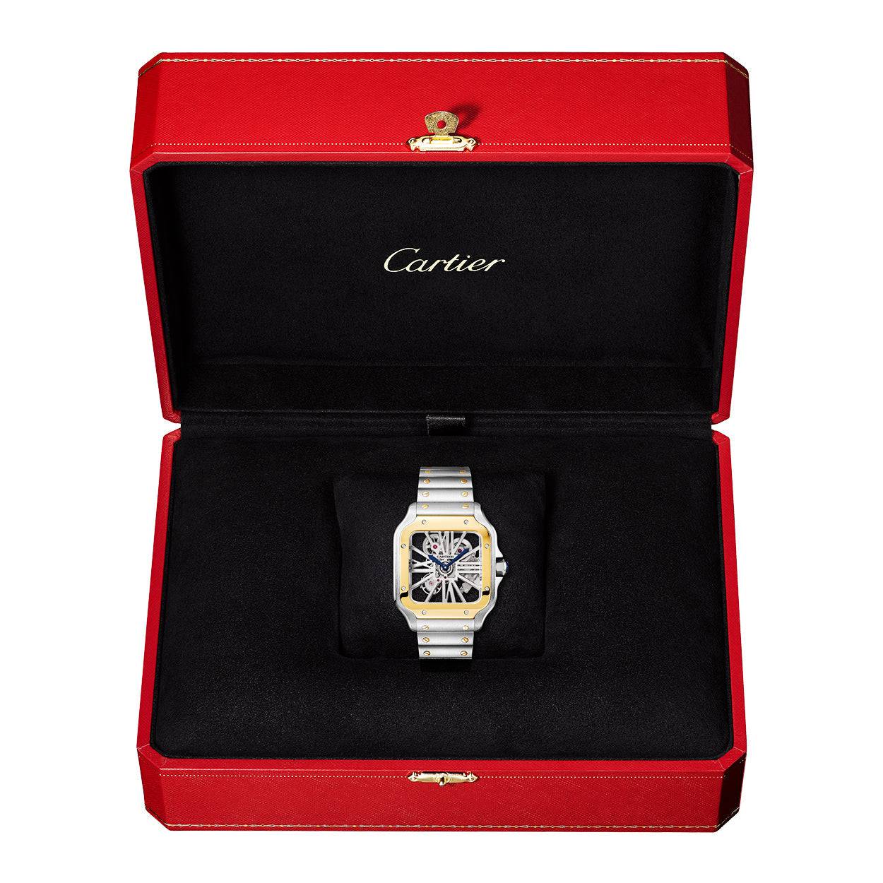 Santos de Cartier Large Skeleton Steel & 18ct Yellow Gold Bracelet Watch - Image 4