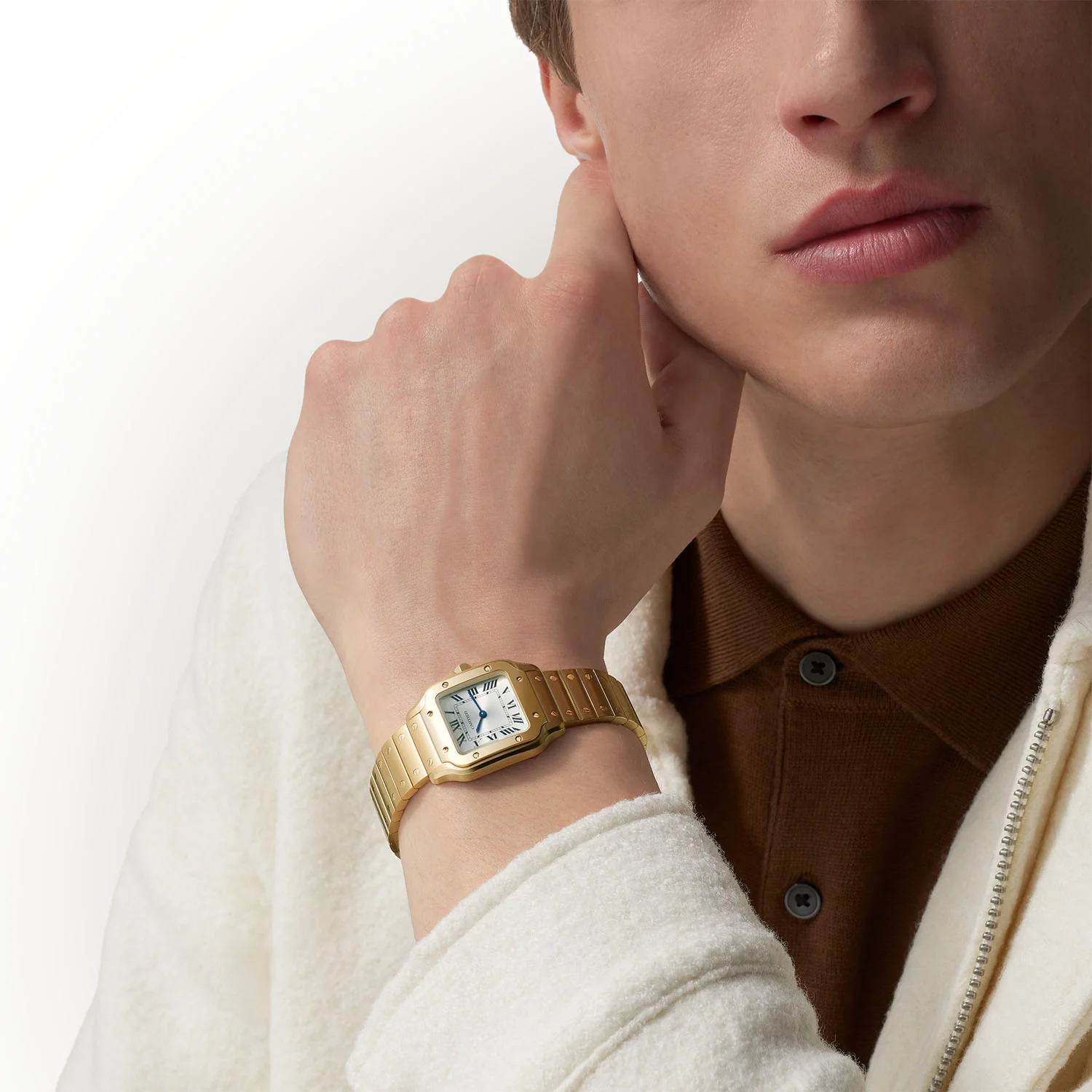 Santos de Cartier Small 18ct Yellow Gold Bracelet/Strap Watch - Image 2