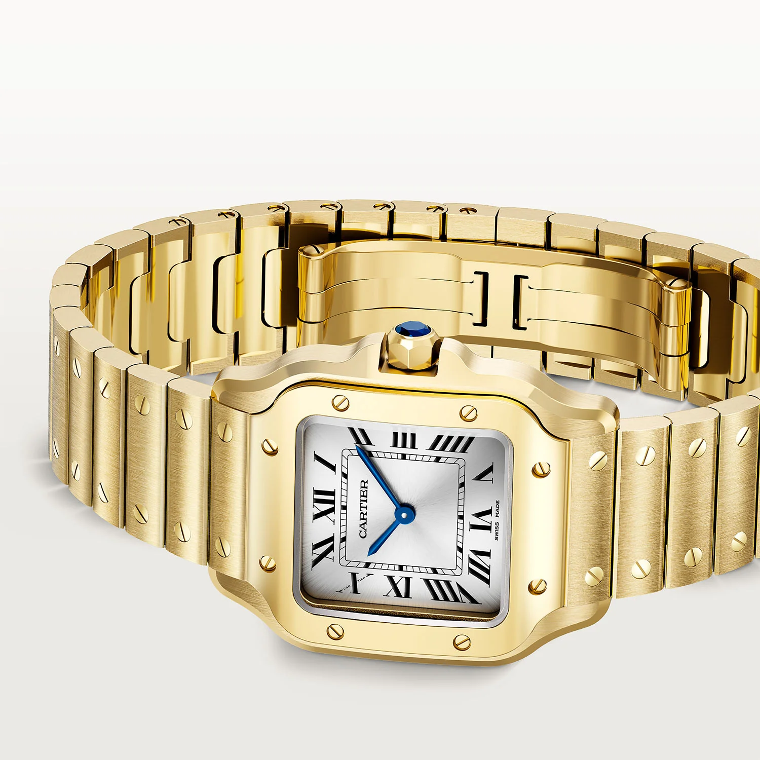 Santos de Cartier Small 18ct Yellow Gold Bracelet/Strap Watch - Image 4