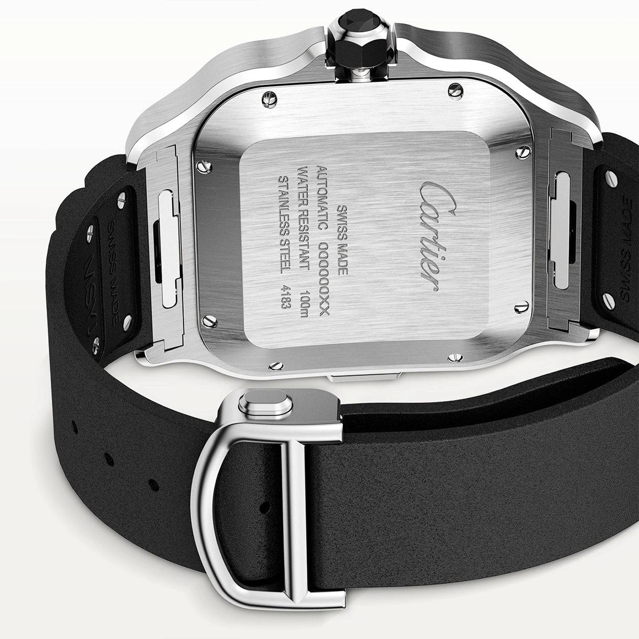 Santos de Cartier XL Chronograph Rubber/Leather Strap Watch - Image 5