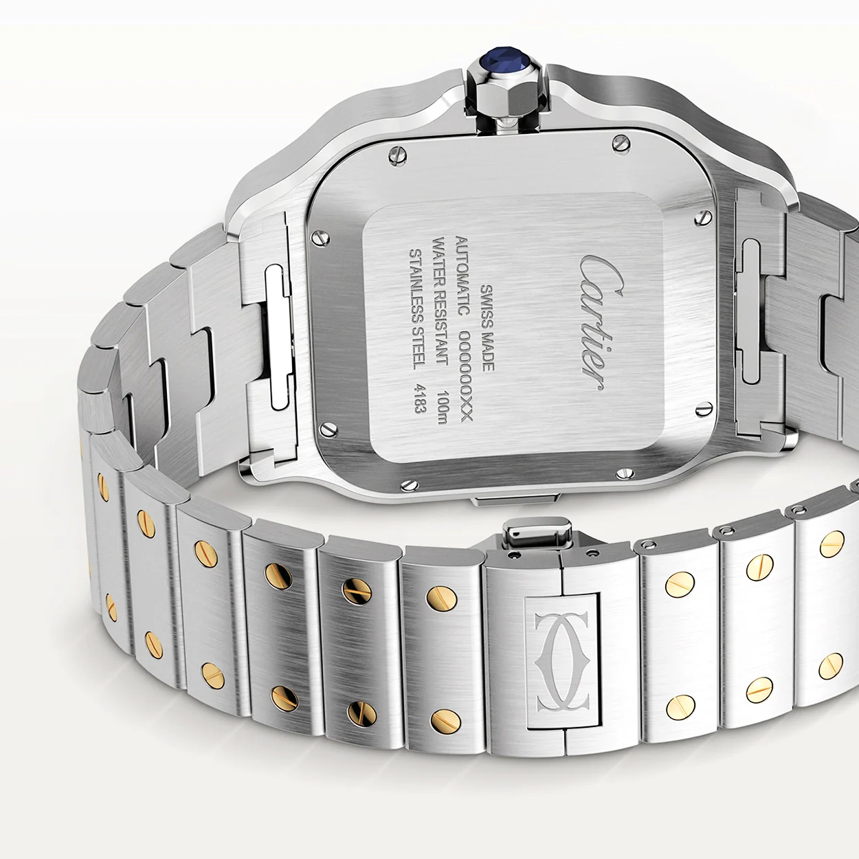 Santos de Cartier XL Chronograph Two-Tone Silver Dial Watch - Image 5