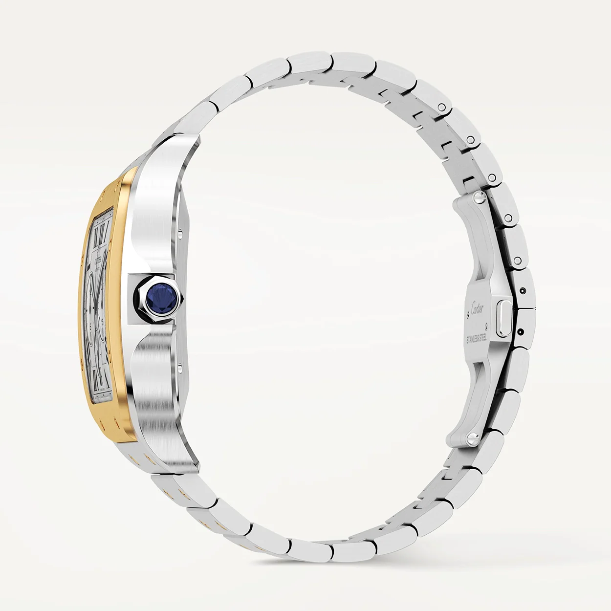 Santos de Cartier XL Chronograph Two-Tone Silver Dial Watch - Image 6