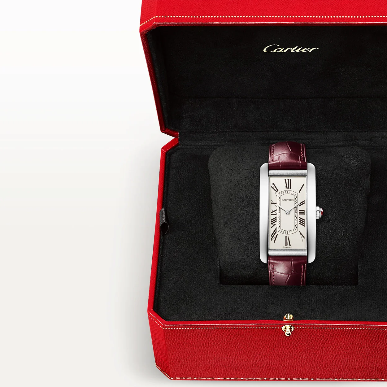 Tank Américaine Large Platinum Mens Automatic Strap Watch - Image 5